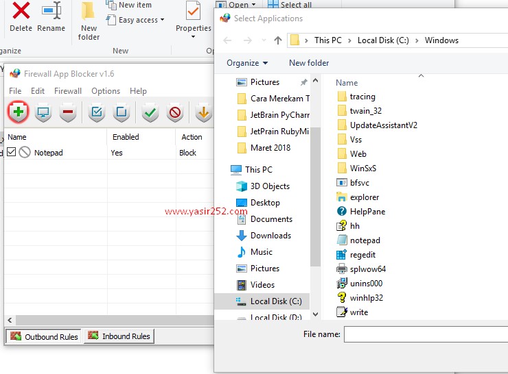 Como bloquear aplicativos do firewall da Internet Yasir252