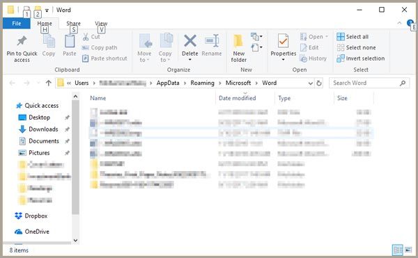 Recover unsaved Word files