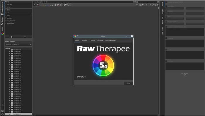 Software de edição de fotos diferente do Lightroom RawTherapee
