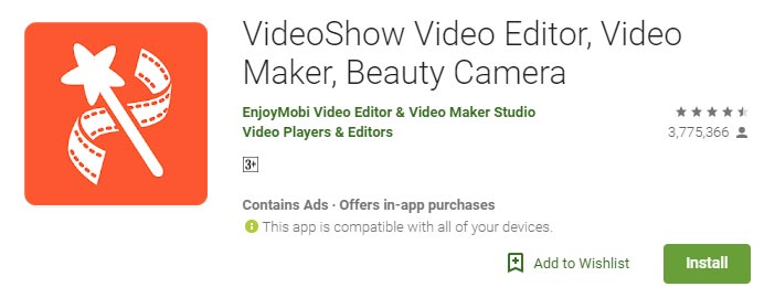 Aplicativo Android para edição de vídeos com Video Show