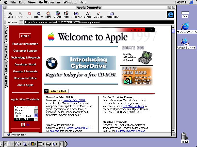 Versão antiga do Macintosh 8 1998