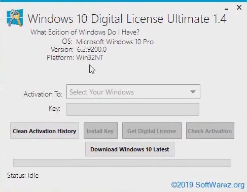 Ativador de licença digital mais recente do Windows 10