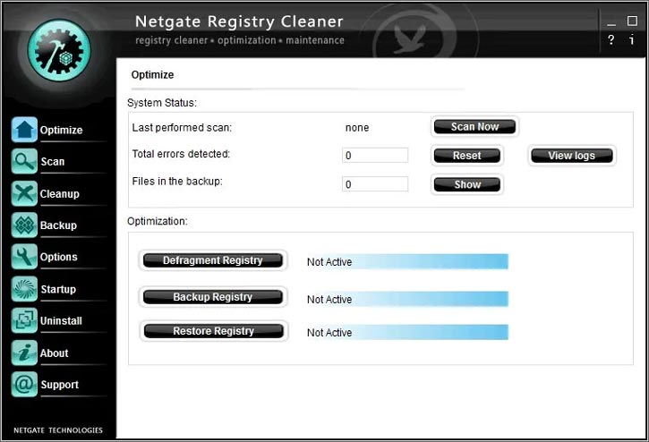 Software de limpeza de registro Netgate para Windows Download grátis
