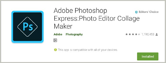 Photoshop Express, melhor aplicativo de edição de fotos para Android