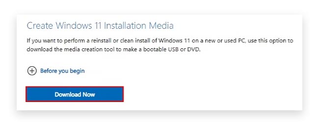 Crie mídia de instalação do Windows 11