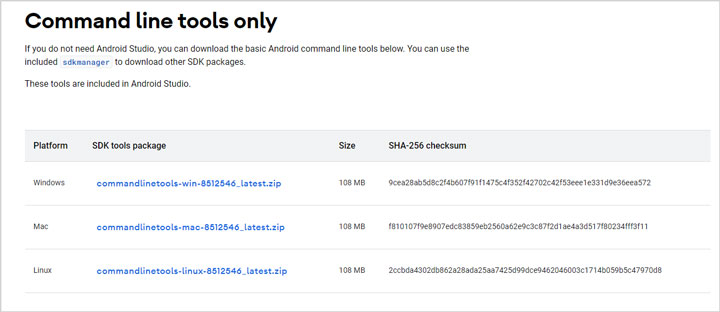 Como instalar ferramentas de linha de comando do Android SDK