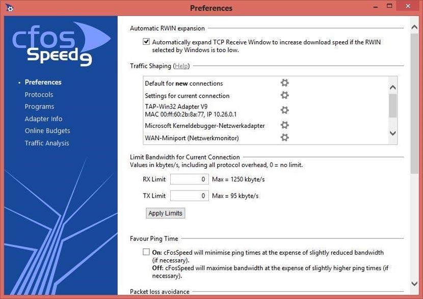 CfosSpeed ​​​​versão completa grátis para PC
