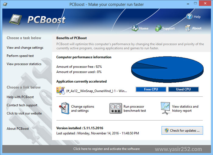 Interface de usuário PGWare PCBoost