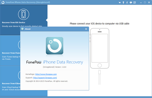 Download grátis de recuperação de dados do iPhone Fonepaw