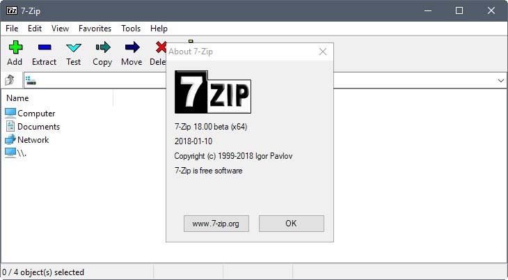 Download grátis do arquivador extrator 7-Zip