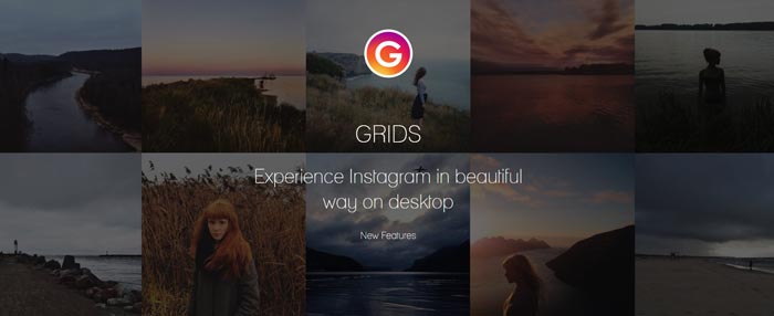 Recursos completos do Instagram Grids Windows Desktop